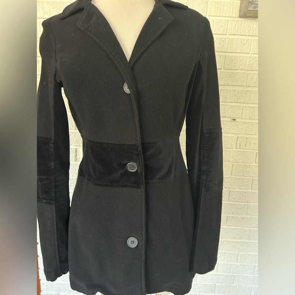 James Perse Black jacket with velvet inserts